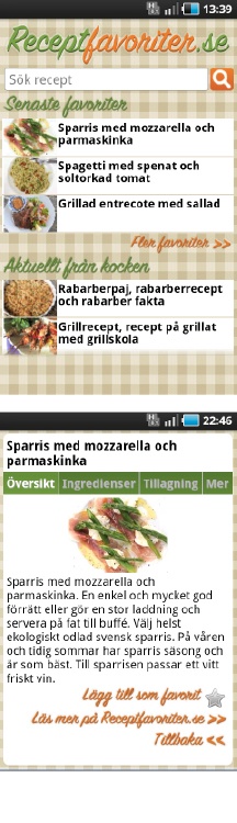 Receptfavoriter.se app screenshots Receptfavoriter.se app screenshots