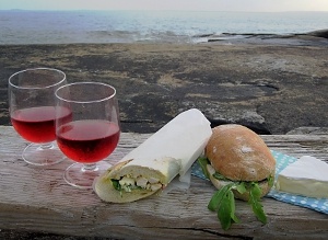 Picknick vid havet