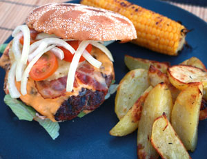 Klassisk grillad hamburgare Klassisk grillad hamburgare