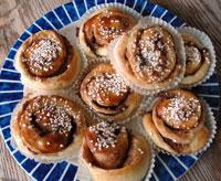Bullar vetebröd till kanelbullar, släta vetebullar, kringlor, snäckor, knutar, gifflar, kransar
