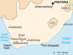 Sydafrika vinkarta