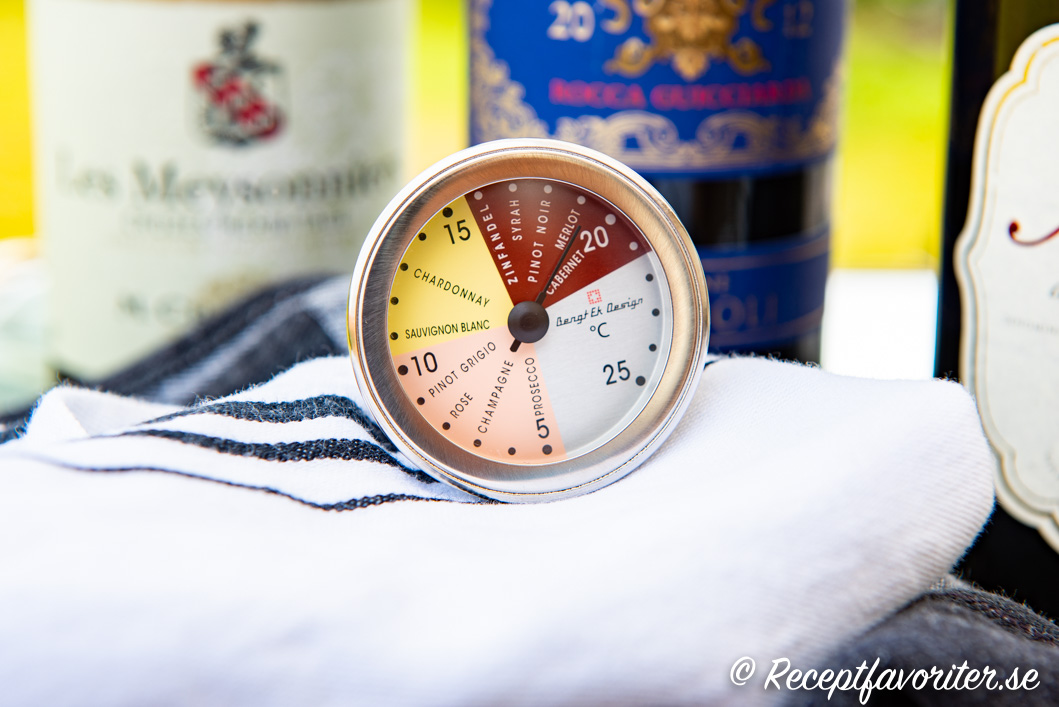 Vintermometer för mousserande vin, vitt vin och rött vin. 