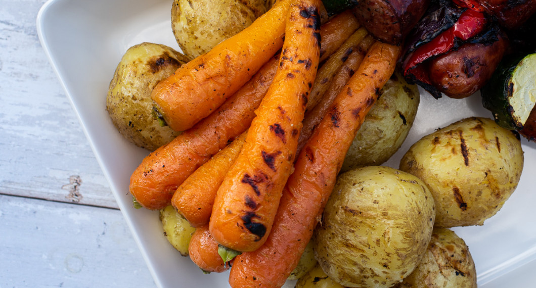 Grillade förkokta morötter. 