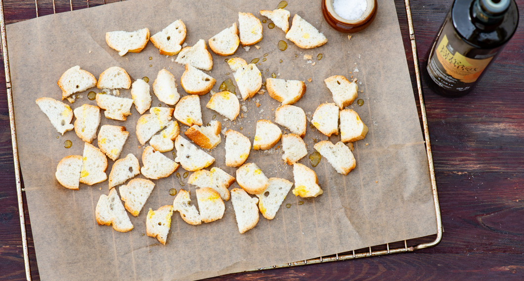 Crostinis med olivolja och salt