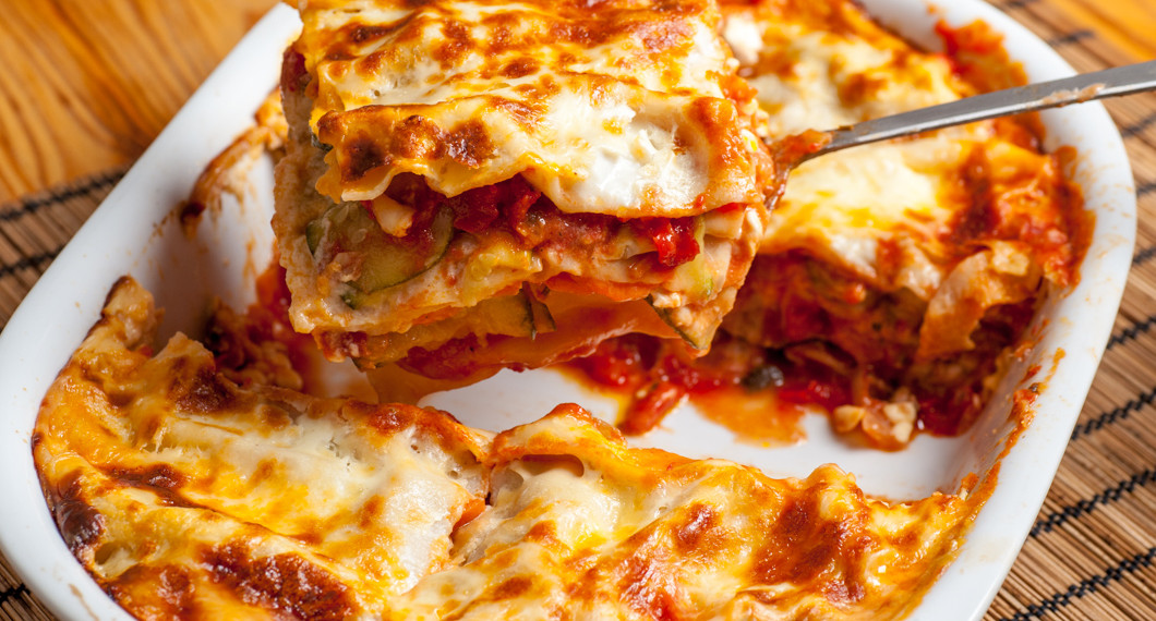 Vegetarisk lasagne i form