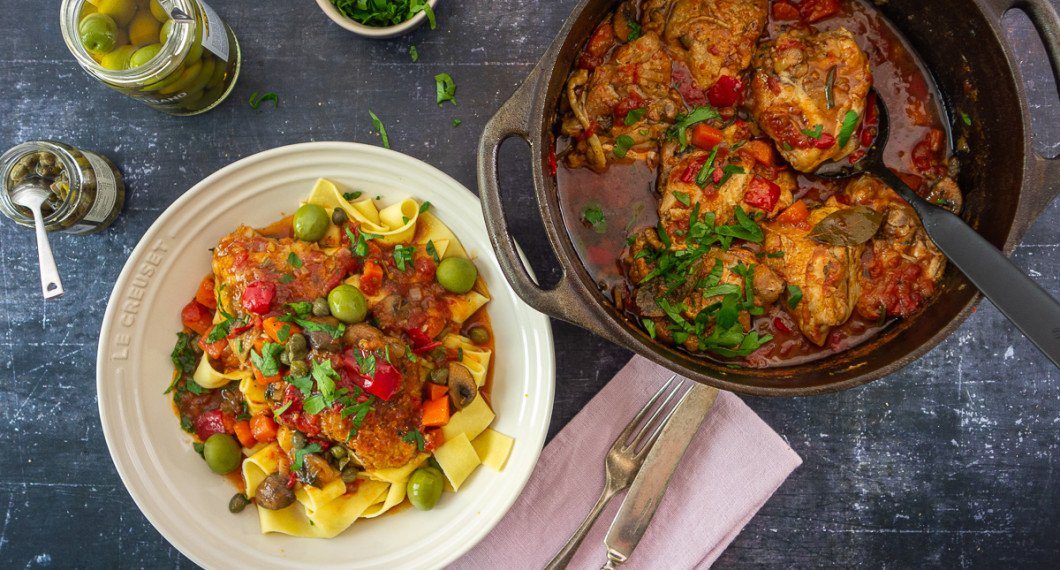 Jag kokade bandpasta pappardelle till min cacciatore och det var mycket gott. 