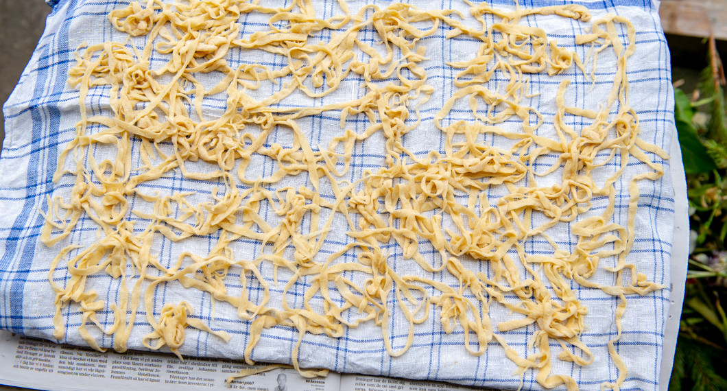 Tagliatelle på tork