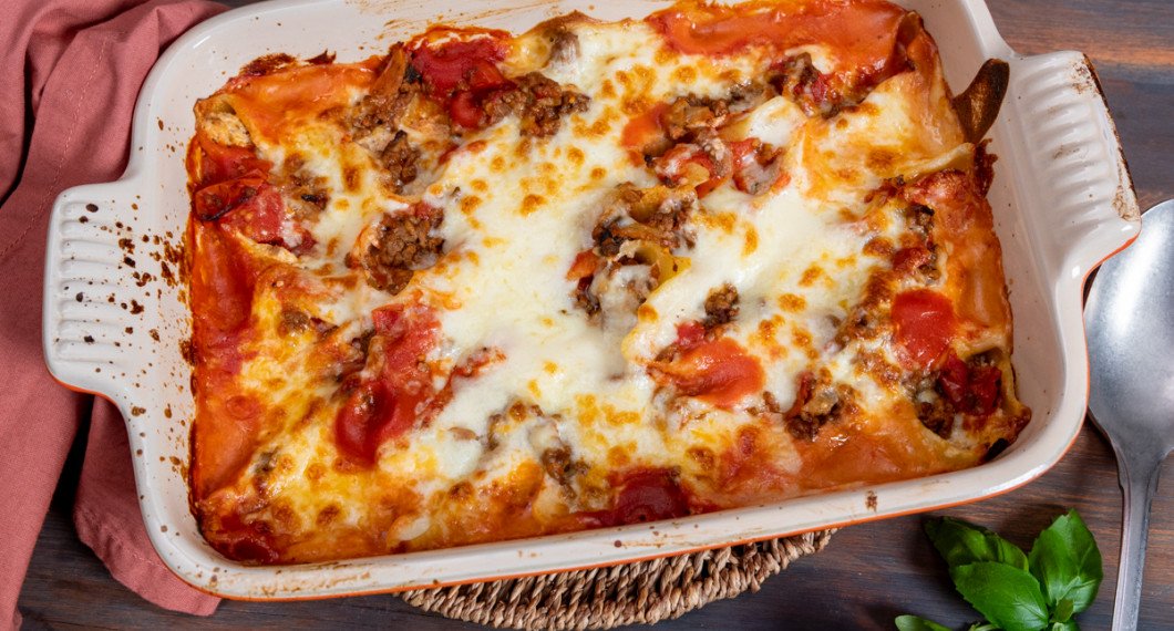 Pastasnäckorna blir en slags lasagne eller pastagratäng 