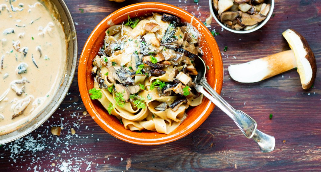 Karljohansvampsås med pasta