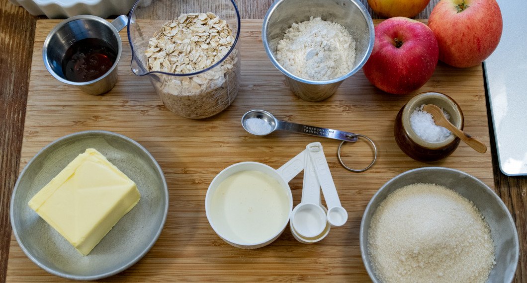 Ingredienser till äppelpajen 