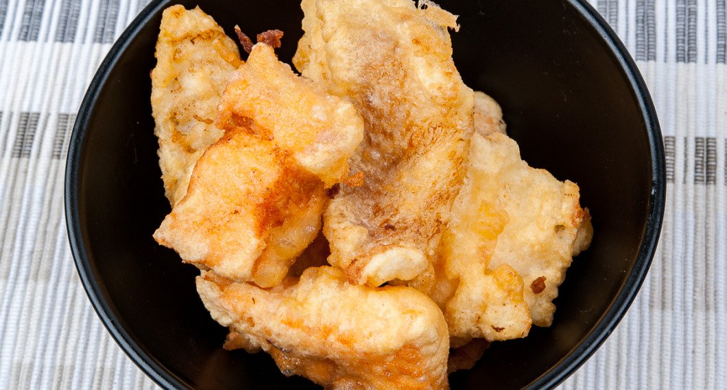 Tempura med lax, torsk och spätta. 