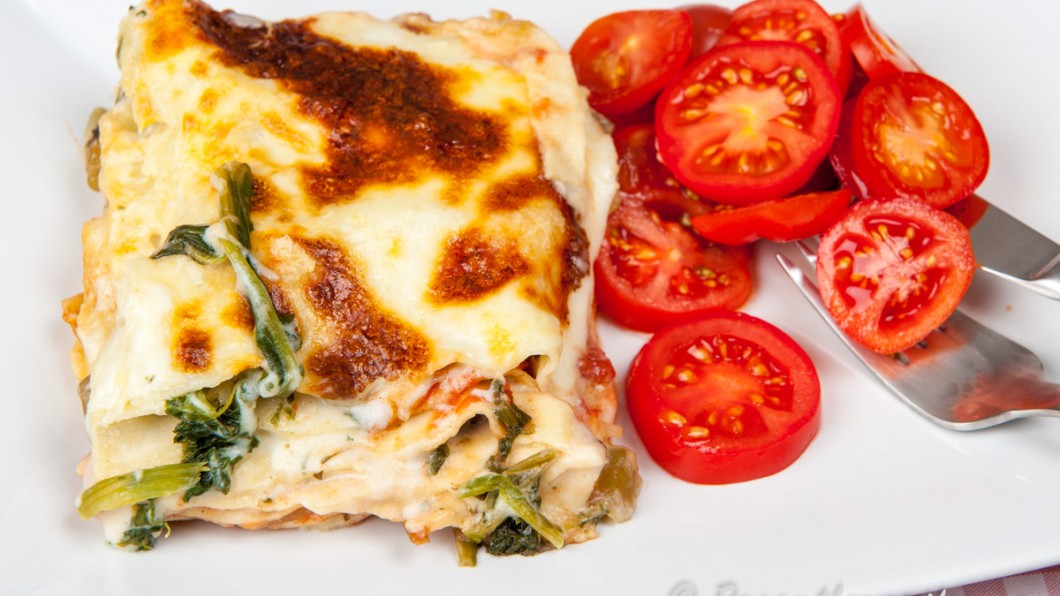 Lasagne med spenat och grönsaker