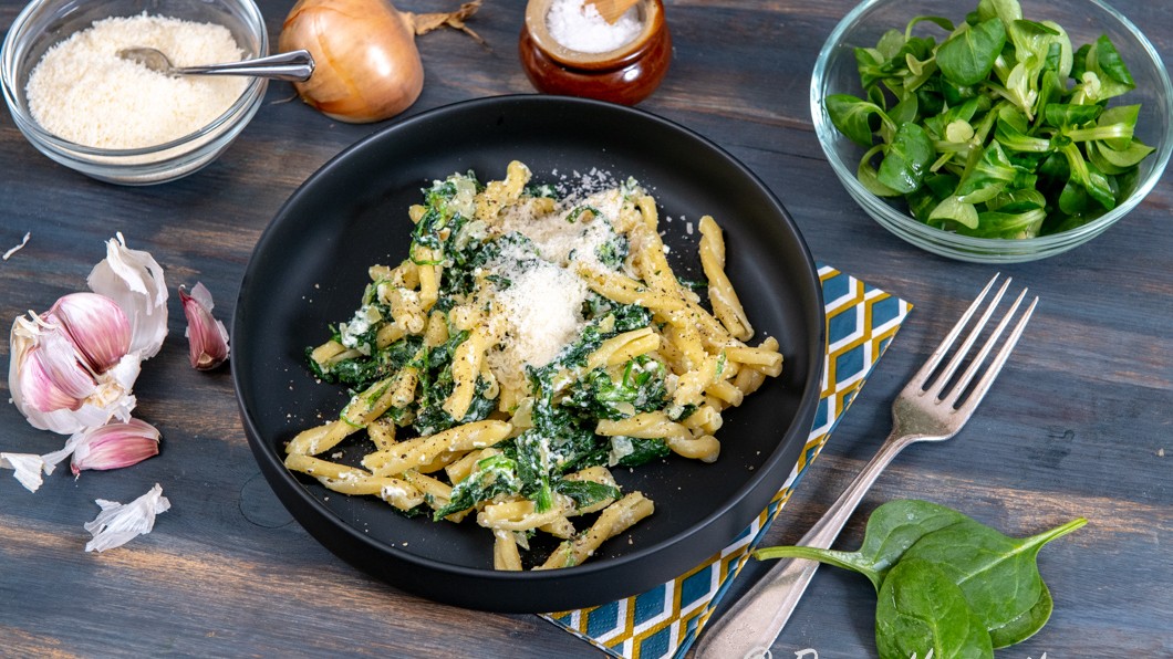 Pasta med ricotta och spenat