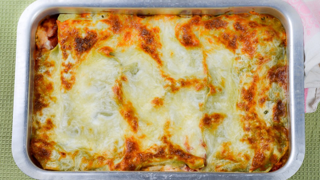 vegetarisk lasagne med getost vegetarisk lasagne med getost