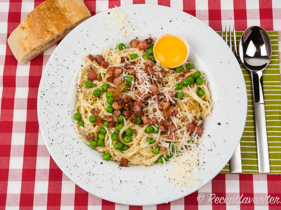 Spagetti Carbonara Med Bacon