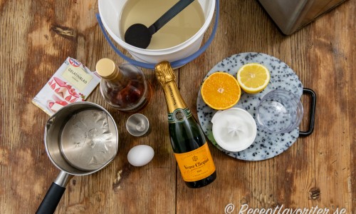 Ingredienser till champagnesorbet