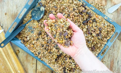 Basen är havregryn sedan kan du variera innehållet i granolan efter tycke. 