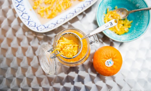 Syltade apelsinskal med ekologisk apelsin