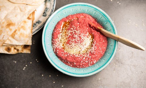 Hummus med rödbetor