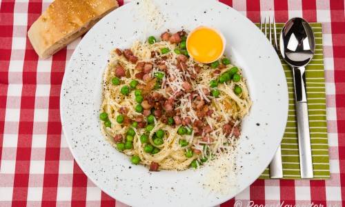 Carbonara med creme fraiche